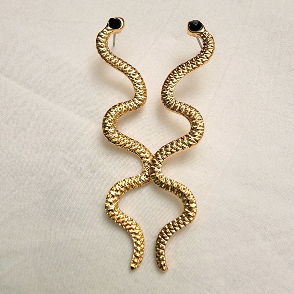 Gold Snake Earrings